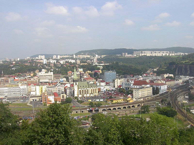 Centrum Ústí nad Labem, pohled z Větruše